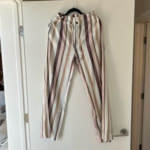 A&F Paper bag waist linen blend pants